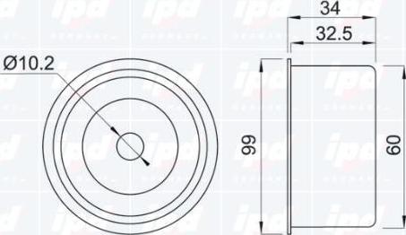 IPD 14-0632 - Натяжной ролик, зубчатый ремень ГРМ autospares.lv