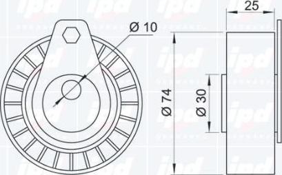 IPD 14-0043 - Натяжной ролик, зубчатый ремень ГРМ autospares.lv