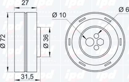 IPD 14-0118 - Натяжной ролик, зубчатый ремень ГРМ autospares.lv