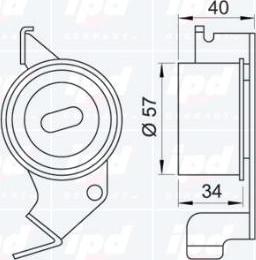 IPD 14-0395 - Натяжной ролик, зубчатый ремень ГРМ autospares.lv