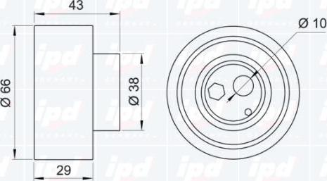 IPD 14-0354 - Натяжной ролик, зубчатый ремень ГРМ autospares.lv