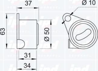 IPD 14-0314 - Натяжной ролик, зубчатый ремень ГРМ autospares.lv