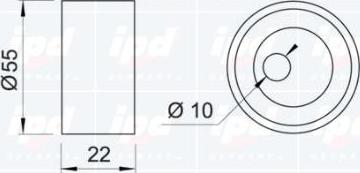 IPD 14-0334 - Натяжной ролик, зубчатый ремень ГРМ autospares.lv