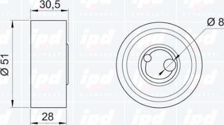 IPD 14-0233 - Натяжной ролик, зубчатый ремень ГРМ autospares.lv