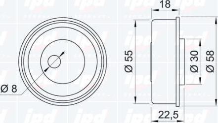 IPD 14-0758 - Натяжной ролик, зубчатый ремень ГРМ autospares.lv