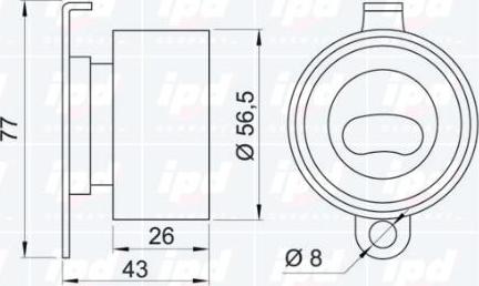 IPD 14-0701 - Натяжной ролик, зубчатый ремень ГРМ autospares.lv