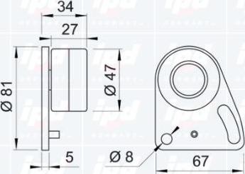 IPD 14-0780 - Натяжной ролик, зубчатый ремень ГРМ autospares.lv