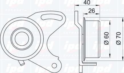 IPD 14-0726 - Натяжной ролик, зубчатый ремень ГРМ autospares.lv