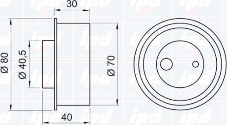 IPD 14-0722 - Натяжной ролик, зубчатый ремень ГРМ autospares.lv