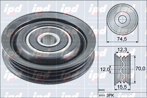 IPD 15-4122 - Ролик, поликлиновый ремень autospares.lv