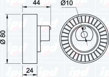 IPD 15-0491 - Ролик, поликлиновый ремень autospares.lv