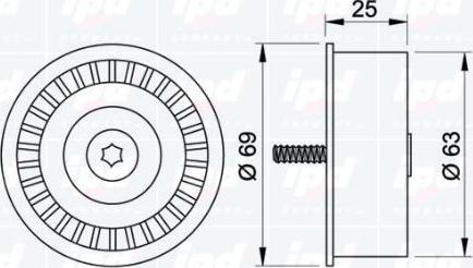 IPD 15-0453 - Направляющий ролик, зубчатый ремень ГРМ autospares.lv