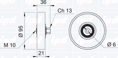 IPD 15-0407 - Ролик, поликлиновый ремень autospares.lv