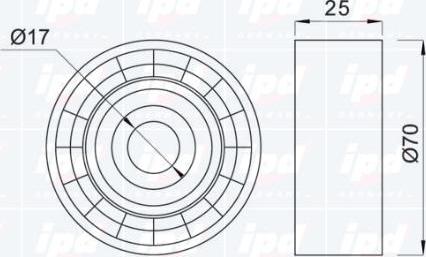 IPD 15-0652 - Ролик, поликлиновый ремень autospares.lv