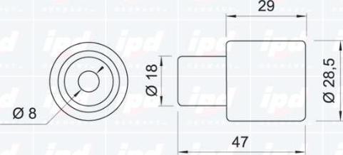 IPD 15-0144 - Направляющий ролик, зубчатый ремень ГРМ autospares.lv