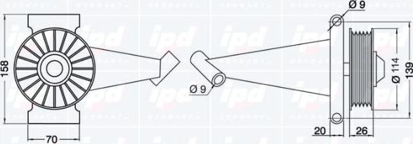 IPD 15-0170 - Ролик, поликлиновый ремень autospares.lv