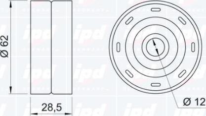 IPD 15-0804 - Направляющий ролик, зубчатый ремень ГРМ autospares.lv