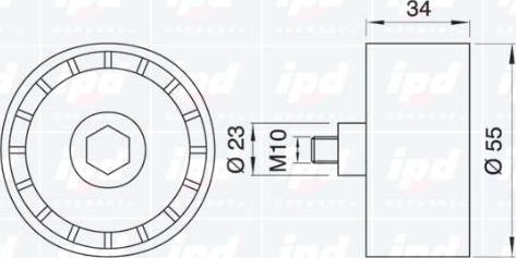 IPD 15-0391 - Направляющий ролик, зубчатый ремень ГРМ autospares.lv
