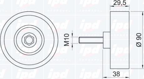 IPD 15-1027 - Ролик, поликлиновый ремень autospares.lv