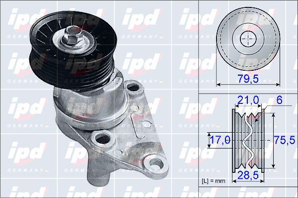 IPD 15-3951 - Натяжитель, поликлиновый ремень autospares.lv