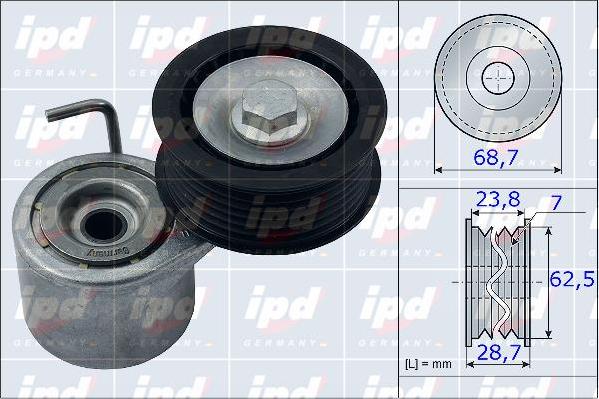 IPD 15-3960 - Натяжитель, поликлиновый ремень autospares.lv