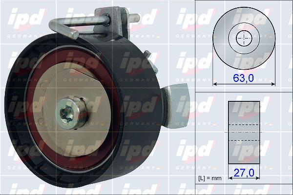 IPD 15-3902 - Натяжной ролик, зубчатый ремень ГРМ autospares.lv