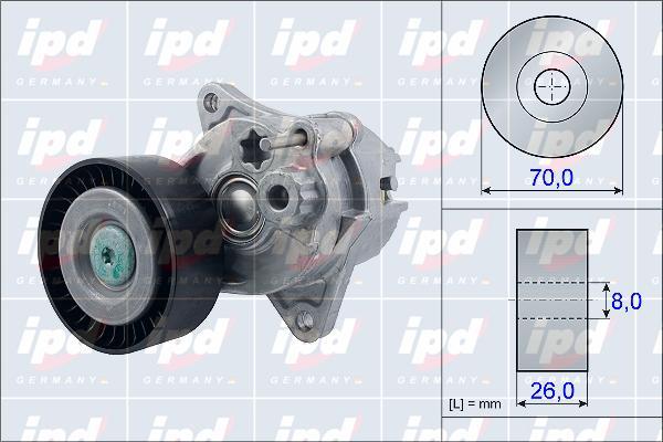 IPD 15-3912 - Натяжитель, поликлиновый ремень autospares.lv