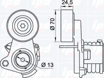 IPD 15-3405 - Натяжитель, поликлиновый ремень autospares.lv