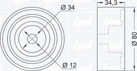 IPD 15-3423 - Направляющий ролик, зубчатый ремень ГРМ autospares.lv