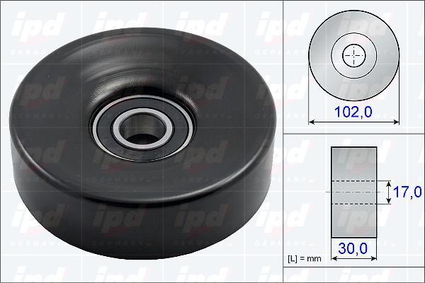 IPD 15-3692 - Ролик, поликлиновый ремень autospares.lv