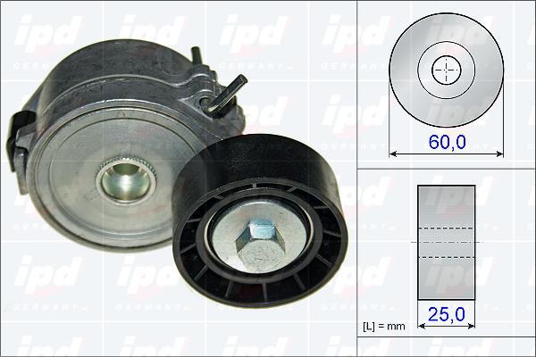 IPD 15-3673 - Натяжитель, поликлиновый ремень autospares.lv