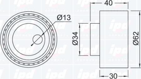 IPD 15-3100 - Натяжной ролик, зубчатый ремень ГРМ autospares.lv