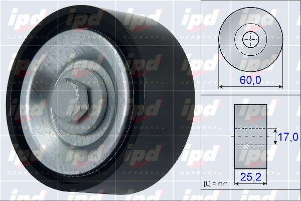 IPD 15-3890 - Ролик, поликлиновый ремень autospares.lv