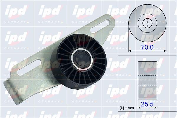 IPD 15-3857 - Ролик, поликлиновый ремень autospares.lv