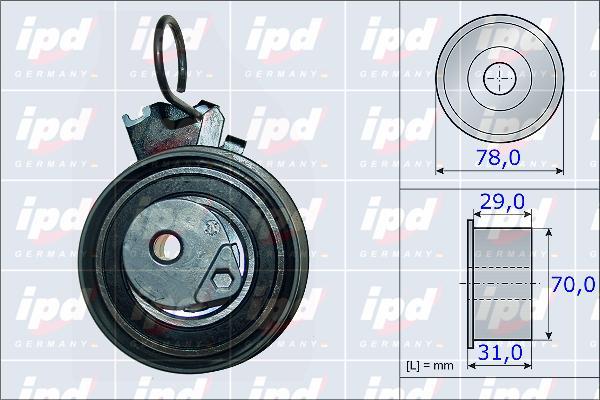 IPD 15-3866 - Натяжной ролик, зубчатый ремень ГРМ autospares.lv