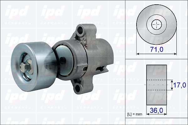 IPD 15-3808 - Натяжитель, поликлиновый ремень autospares.lv