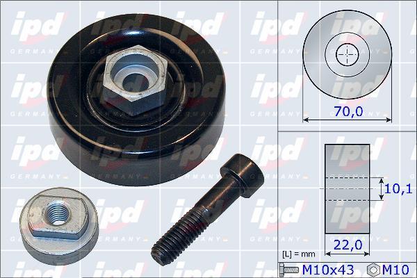 IPD 15-3885 - Ролик, поликлиновый ремень autospares.lv