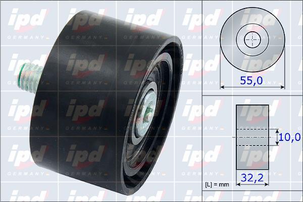 IPD 15-3872 - Ролик, поликлиновый ремень autospares.lv
