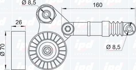 IPD 15-3258 - Натяжитель, поликлиновый ремень autospares.lv