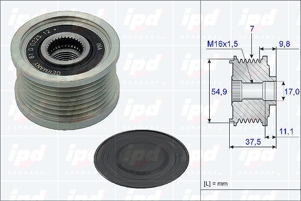 IPD 15-3799 - Шкив генератора, муфта autospares.lv