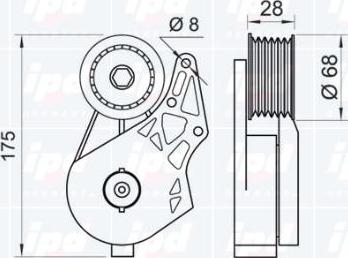 IPD 10-0464 - Натяжитель, поликлиновый ремень autospares.lv