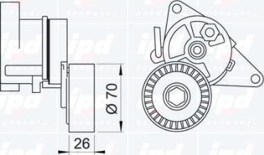 IPD 10-0487 - Натяжитель, поликлиновый ремень autospares.lv