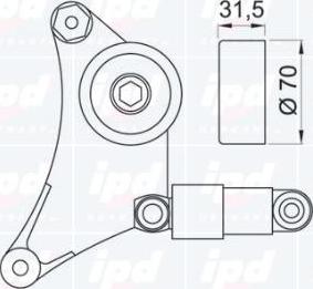 IPD 10-0579 - Натяжитель, поликлиновый ремень autospares.lv