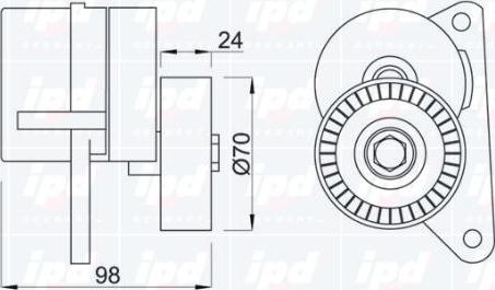 IPD 10-0296 - Натяжитель, поликлиновый ремень autospares.lv