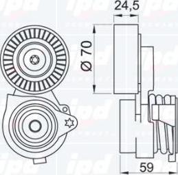 IPD 10-0716 - Натяжитель, поликлиновый ремень autospares.lv