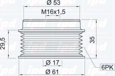 IPD 12-0004 - Шкив генератора, муфта autospares.lv