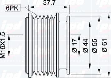 IPD 12-0005 - Шкив генератора, муфта autospares.lv