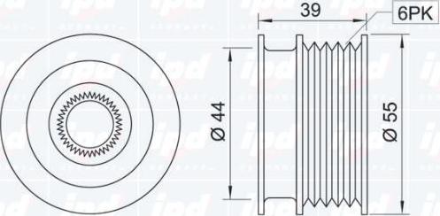 IPD 12-0001 - Шкив генератора, муфта autospares.lv