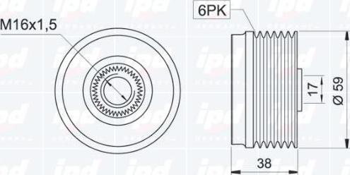 IPD 12-0886 - Шкив генератора, муфта autospares.lv