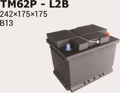 IPSA TM62P - Стартерная аккумуляторная батарея, АКБ autospares.lv